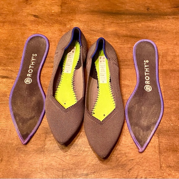 💥Rothy’s Cloud Gray Birdseye Point Flat Shoes💥 - Picture 2 of 12